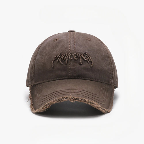 Letter Three-dimensional Embroidery Soft Top Rough Edge Men's BaseballCap