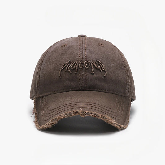 Letter Three-dimensional Embroidery Soft Top Rough Edge Men's BaseballCap