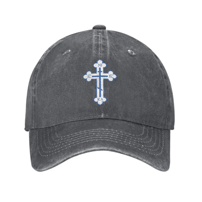 Russian Orthodox Cross PrintDenim Cap Casual Baseball Caps