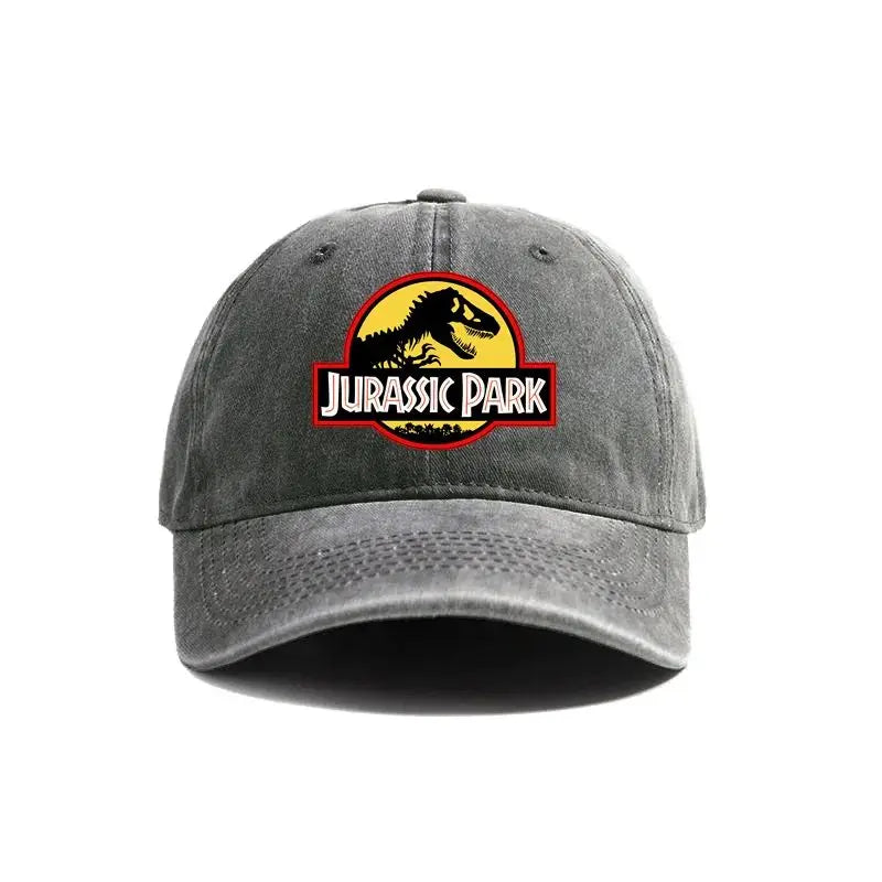 Jurassic Park Baseball Cap Distressed Hats Cap Dinosaur Men Retro