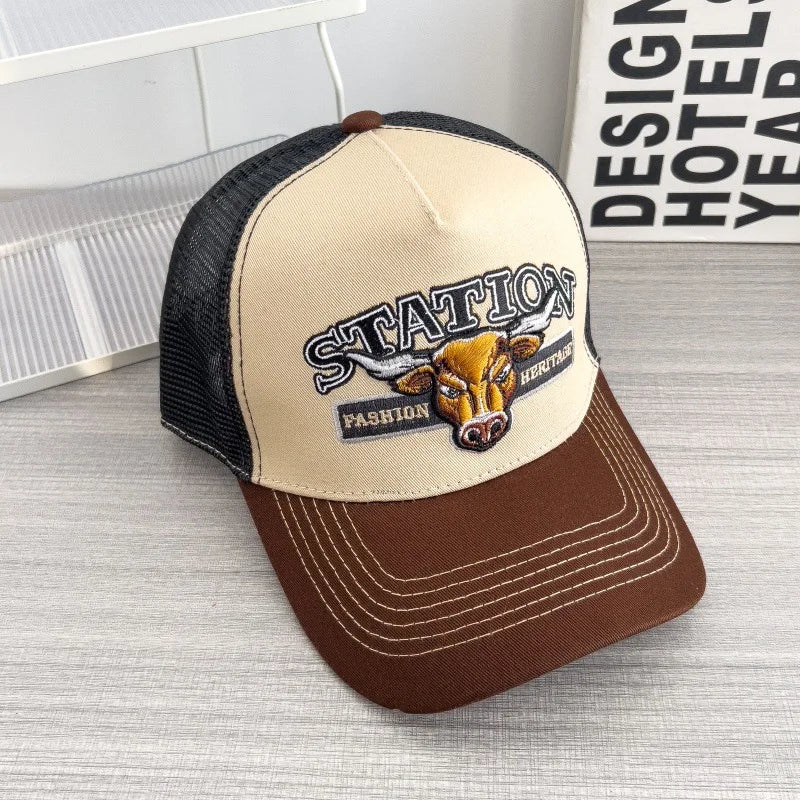 American Retro Baseball Cap Mesh Breathable UPF50+