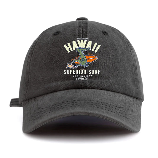HAWAII Print Washed Baseball Cap