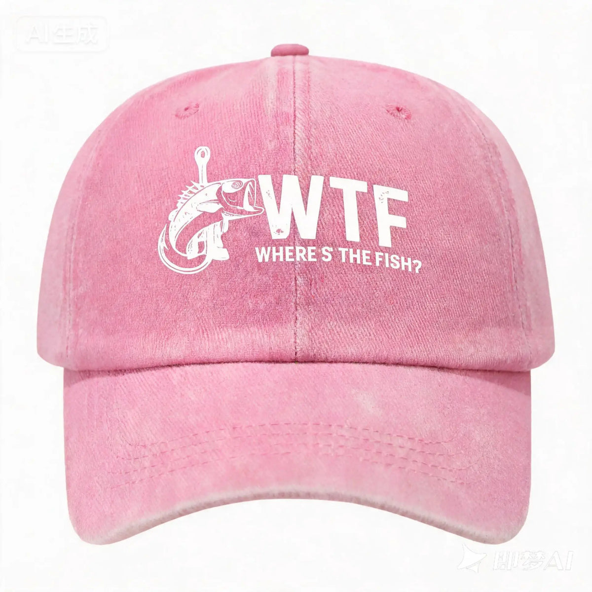 Where Is the Fish WTF Distressed Baseball Cap