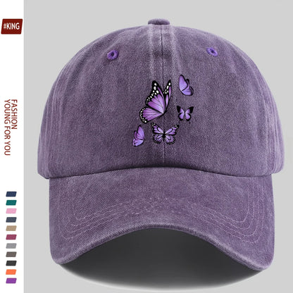 New Simple Versatile Butterfly Print Baseball Cap
