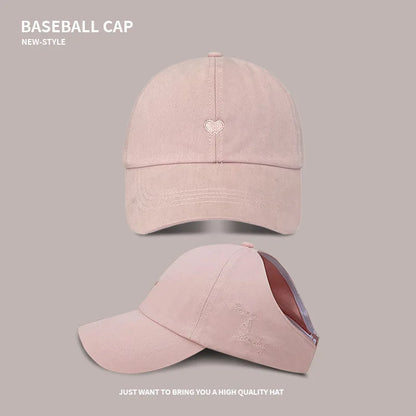 Summer Baseball Cap Breathable Women High Ponytail