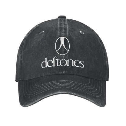 Retro Deftones Baseball Caps Unisex Style Distressed Cotton Snapback Cap White Pony