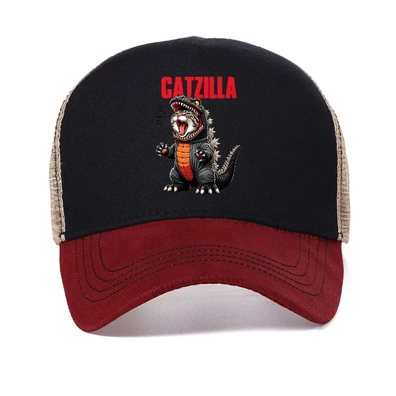 Catzilla Cat Japanese Funny Baseball Cap