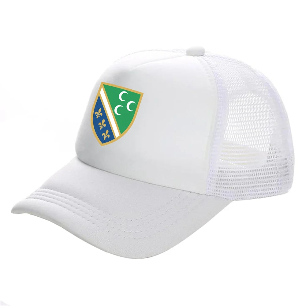 Bosniak National Flag in Sandzak Men Cool Bosnia Baseball Caps