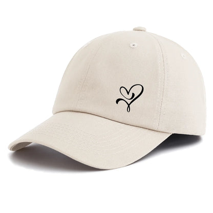 HEART Print Baseball Cap For Adults