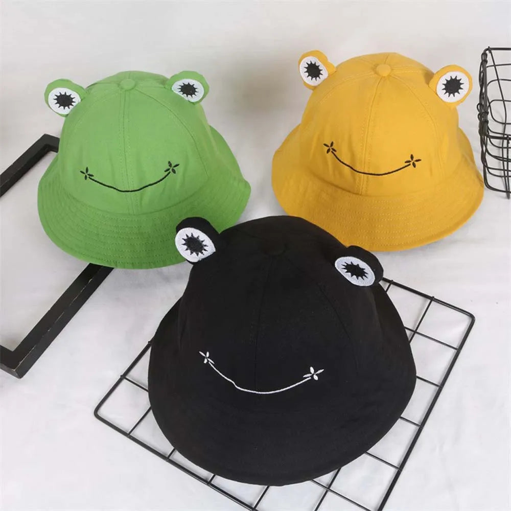 Dust proof Cute Cotton Frog Sun Protective Women Bucket Hat