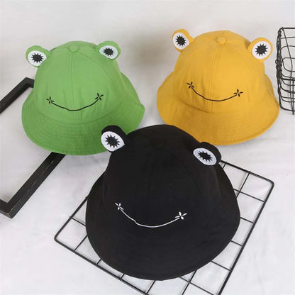 Dust proof Cute Cotton Frog Sun Protective Women Bucket Hat