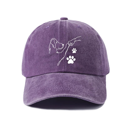 Dog Paw Outline Washed Baseball Cap