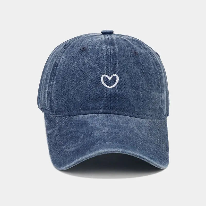 Cotton Baseball Cap Soft Top Embroidered Love Retro Simple
