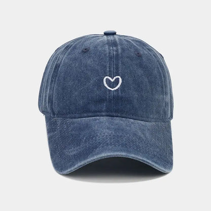 Cotton Baseball Cap Soft Top Embroidered Love Retro Simple