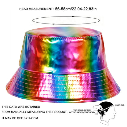 Unisex PVC Colorful Color Personality Bucket Hats Fishermen Caps Sunscreen Hat