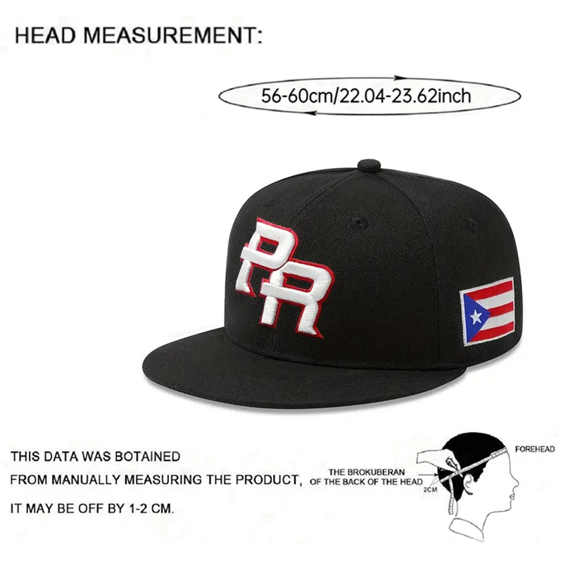 2025 Fashion and Creative New Flat Edge Hat PR Puerto Rico Side Flag Hip Hop Hat Snaoback Caps