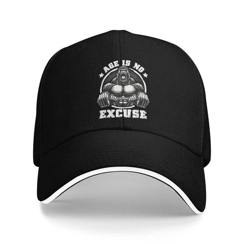 Age Is No Excuse Gorilla Weightlift Gym Quotes Baseball Cap