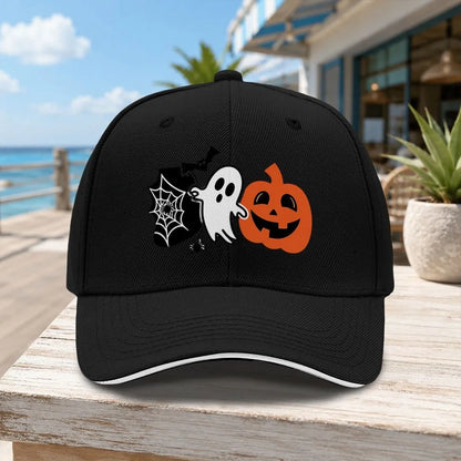 Halloween Ghost Pumpkin Spider Web Baseball Cap