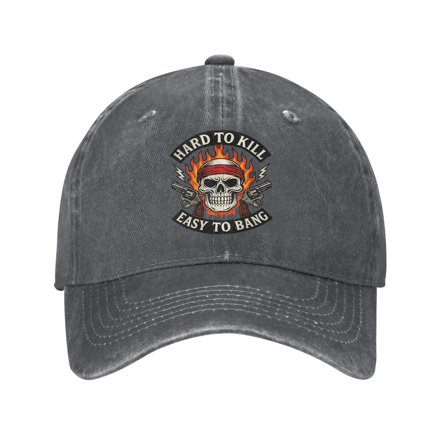 Hard to Kill Easy to Bang Badass Skull Biker Sun Baseball Cap