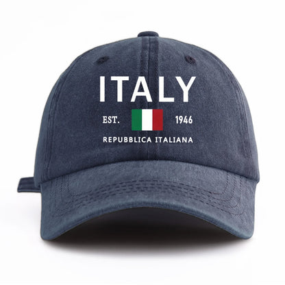 ITALY Print Washed Baseball Cap For Adults