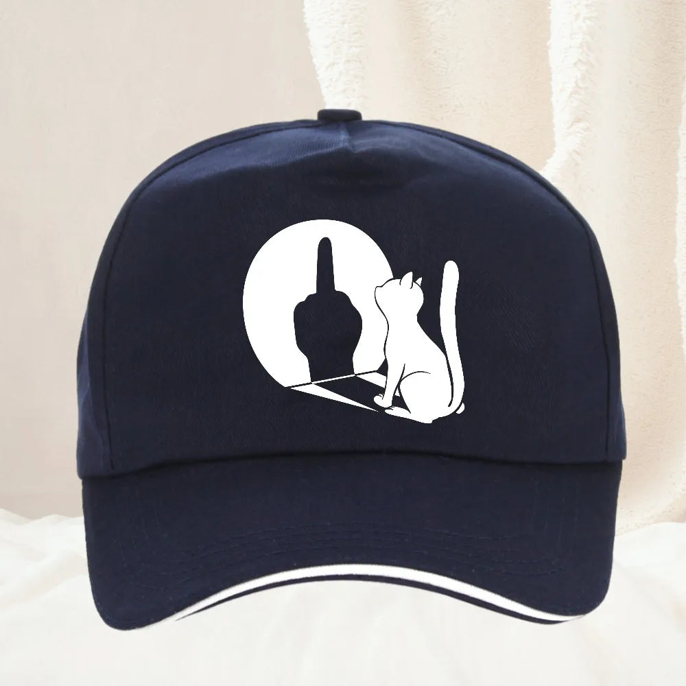 Middle Finger Cat Statement Cat Baseball Caps