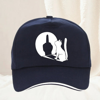 Middle Finger Cat Statement Cat Baseball Caps