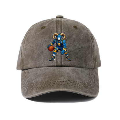 Basketball Ram Mascot Letter B Baseball Cap
