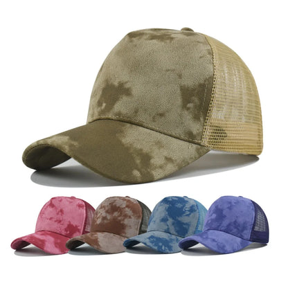 Summer Mesh Baseball Cap Women Men New Outdoor Tie Dyeing Design
