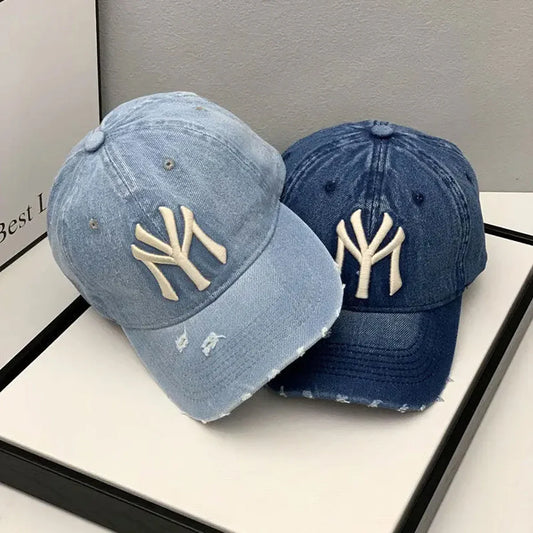 Unisex Letter Embroidery Washed Cowboy Baseball Caps