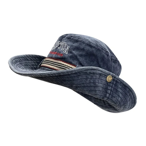 Summer Men Bucket Hat Outdoor Washed Cotton