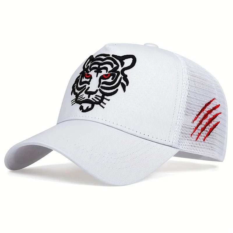 Unisex Tiger Head Embroidery Baseball Caps