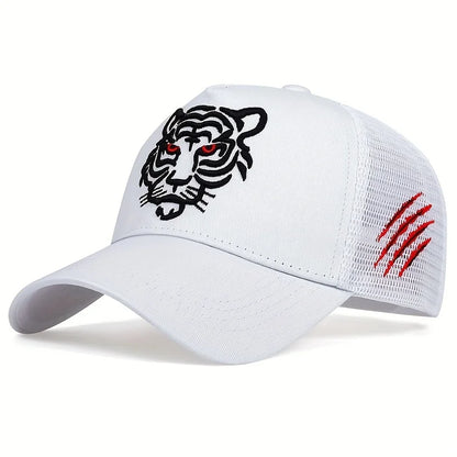 Unisex Tiger Head Embroidery Baseball Caps