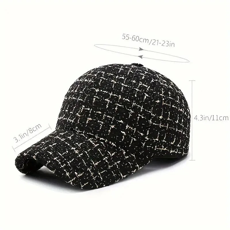 Vibrant Golden Plaid Baseball Cap