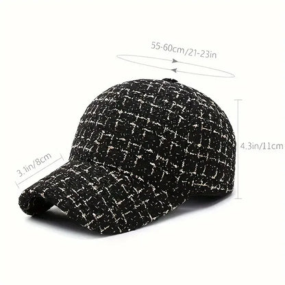 Vibrant Golden Plaid Baseball Cap