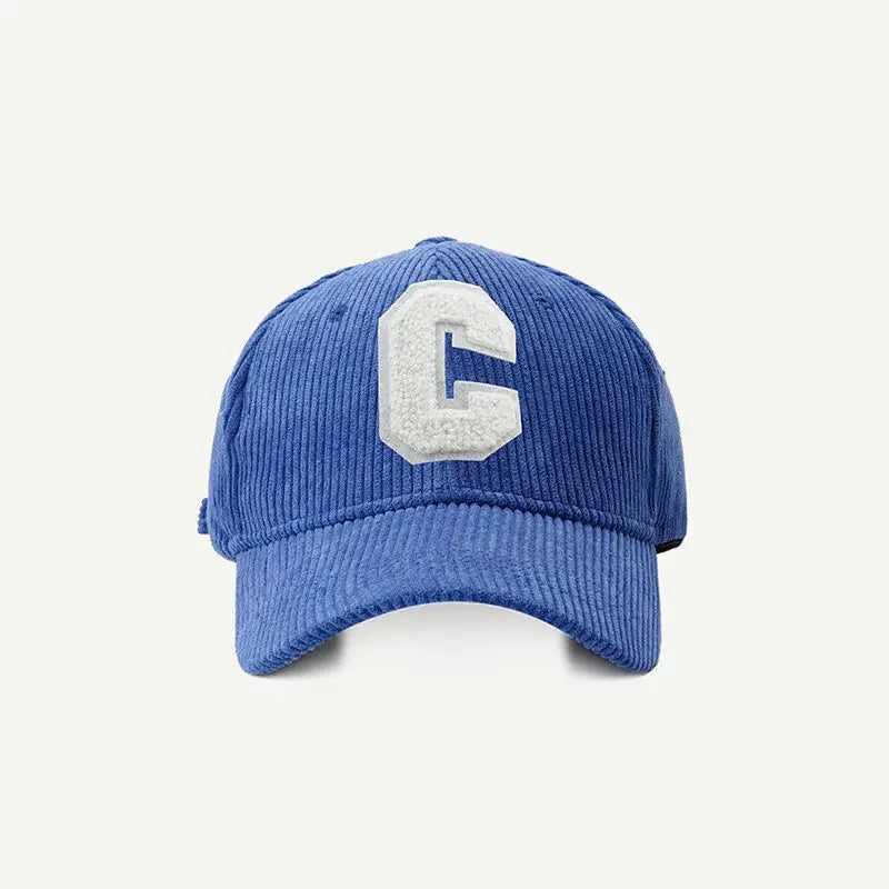 Corduroy Baseball Cap Ladies Fashion C Letter Snapback Hat Adjustable Casual Hip Hop Cap For Men