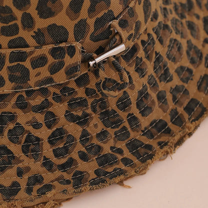Retro And Fashionable Leopard Print Fisherman Hat