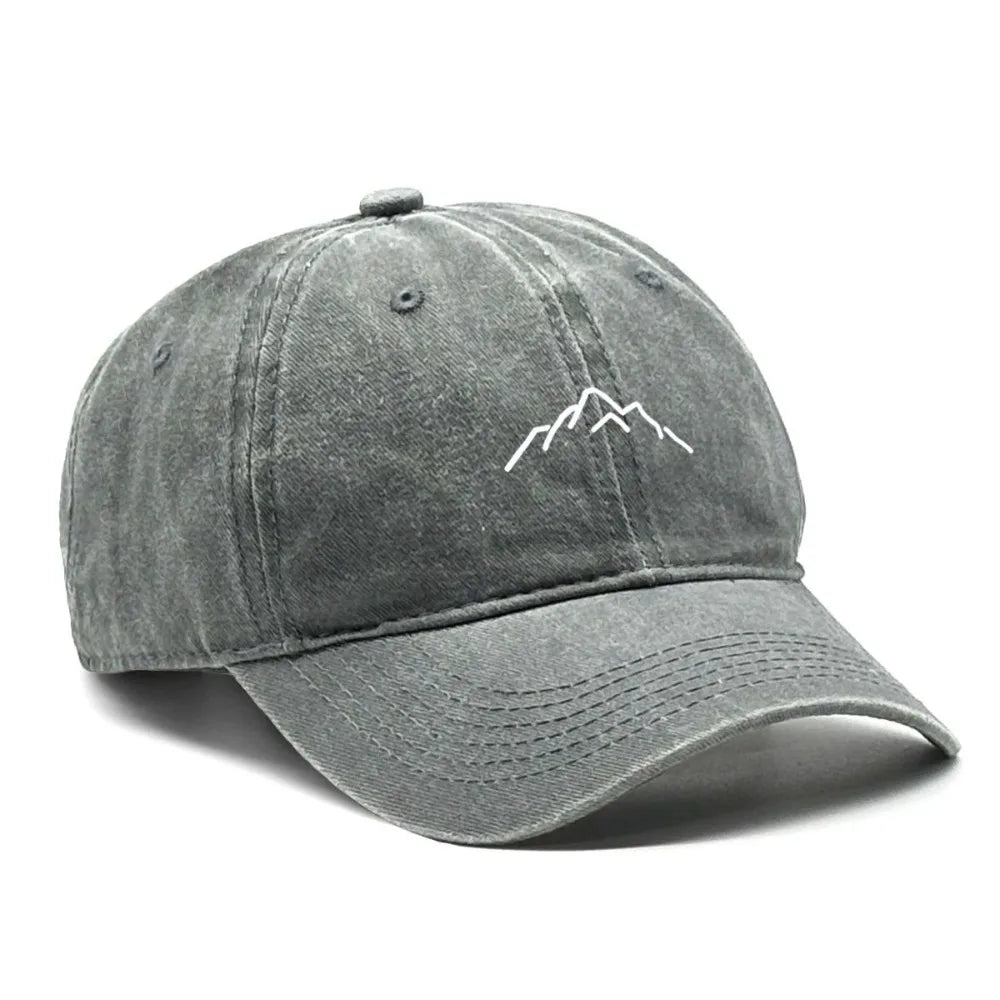 Mountaintop Print Adjustable Mountain Range Baseball Cap