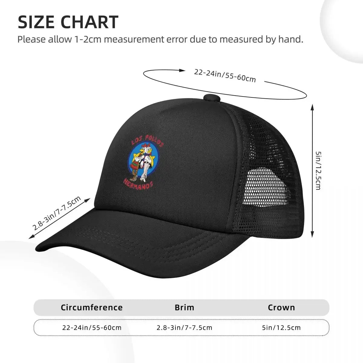 Custom Bib Breaking Bad LOS POLLOS Hermanos Mesh Baseball Caps