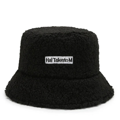 Warm Bucket Hat Unisex Winter Fleece Fisherman Cap
