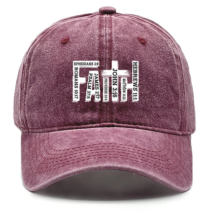 Baseball Cap Black White FAITH