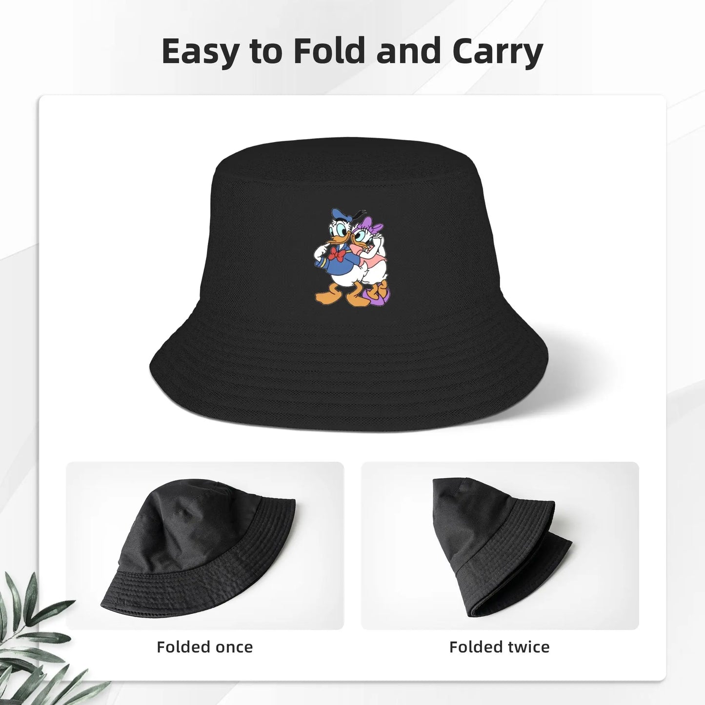 Women Men Bucket Hat Donald Duck And Daisy Duck Beach Hatwear Packable