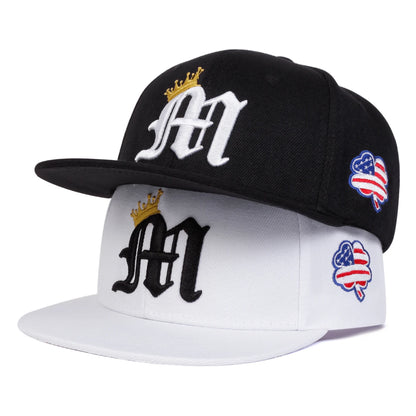 Unisex Letter M Crown Embroidery Hip Hop