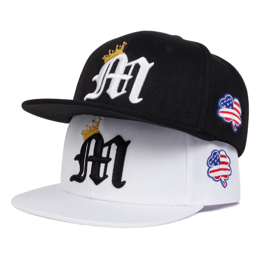 Unisex Letter M Crown Embroidery Hip Hop