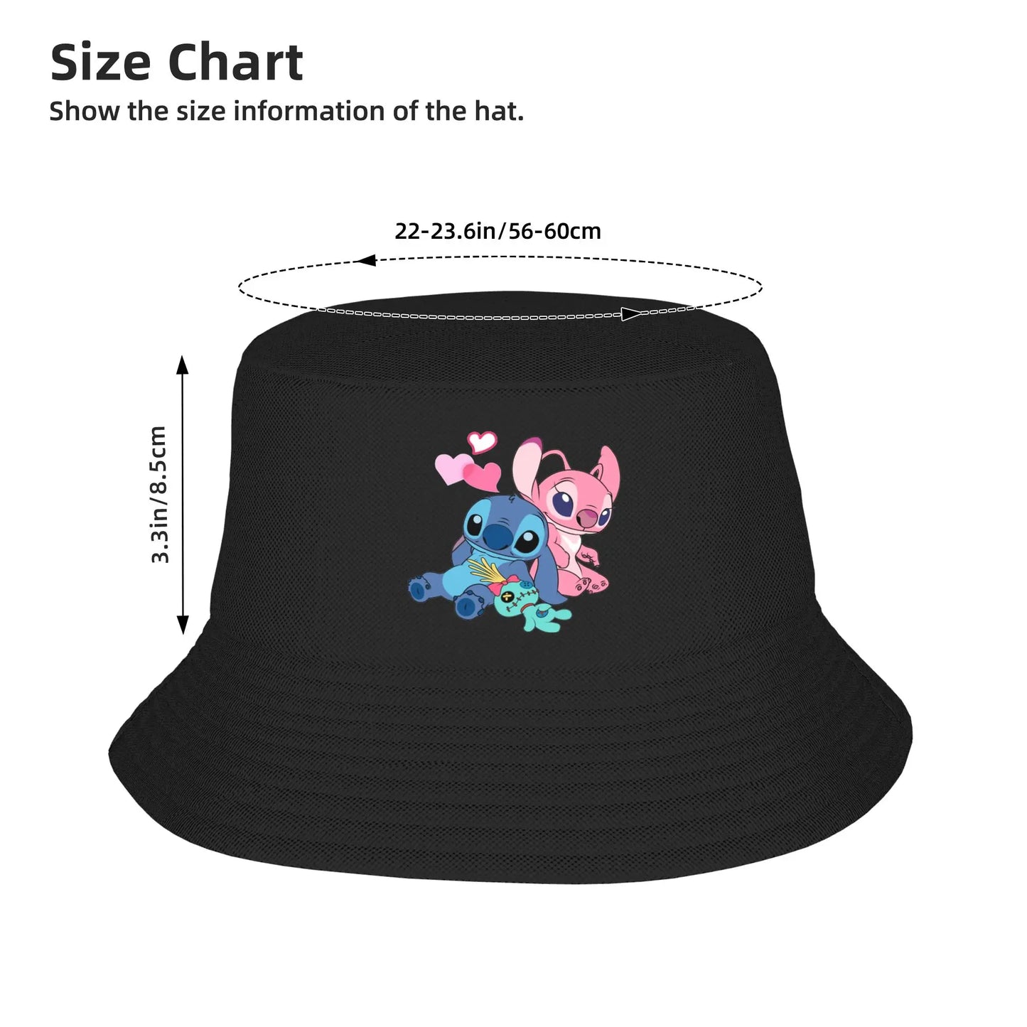 Stitch And Lilo Stitch Angel Love Bucket Hat