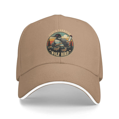 Stupid Canadian Wolf Bird Vintage Heated Hookey Loon Meme Baseball Cap
