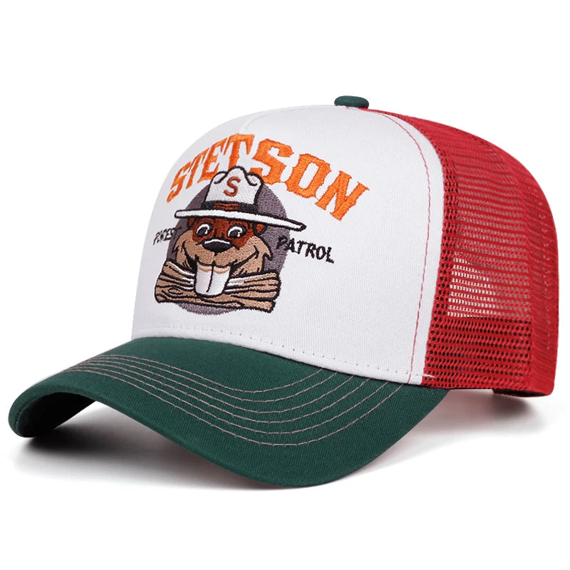Creative New Breathable Mesh Hat STETSON Fox Embroidery Baseball Hat