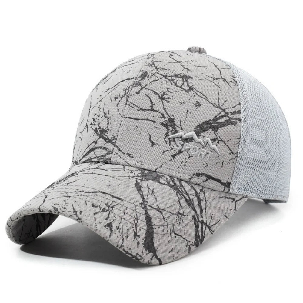 New Style Unisex Marble Print Mesh Baseball Cap