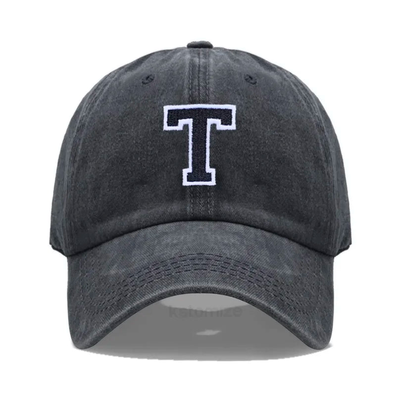 Initial Letter A-Z Embroider Baseball Cap