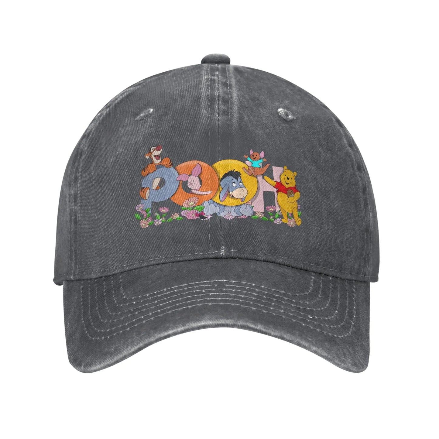 Winnie the Pooh Cartoon Piglet Washed Baseball Cap Vintage Sun Trucker Hat
