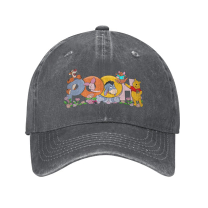Winnie the Pooh Cartoon Piglet Washed Baseball Cap Vintage Sun Trucker Hat